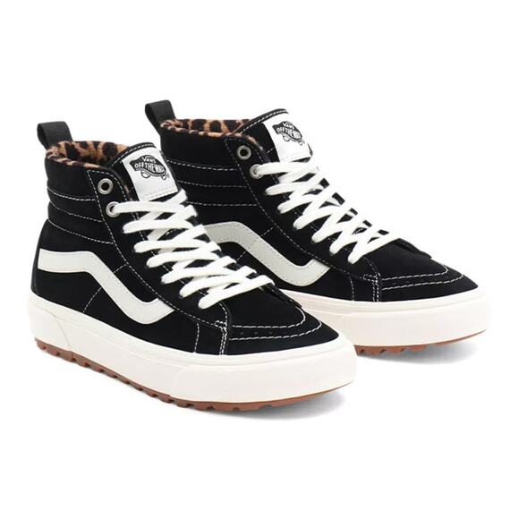 VANS MEN\'S 8 SK8 HI MTE 1 BOOTS BLACK LEOPARD NIB